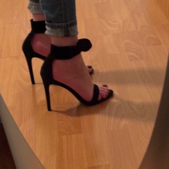 Marciano Black Ankle Strap Heels - Picture 5 of 9
